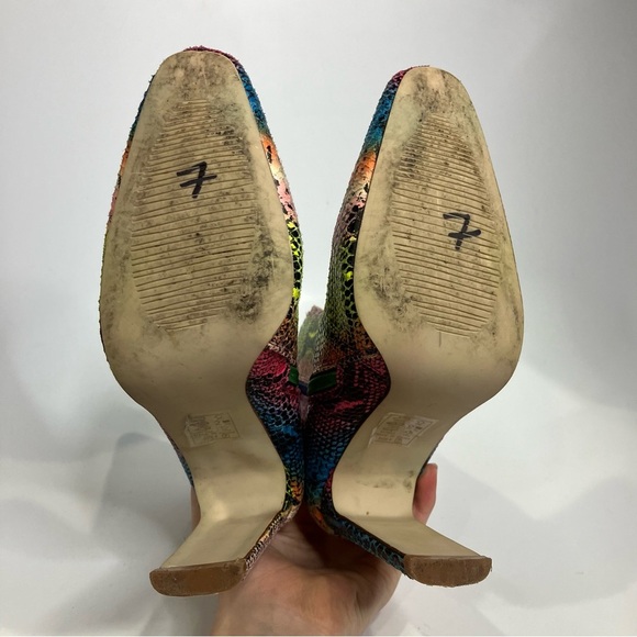 Azalea Wang skaywalker rainbow snake skin boots heeled boots women’s size 7 - Picture 7 of 12